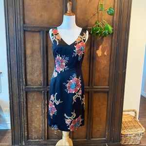Vintage Mica floral silk sleeveless cocktail dress 4